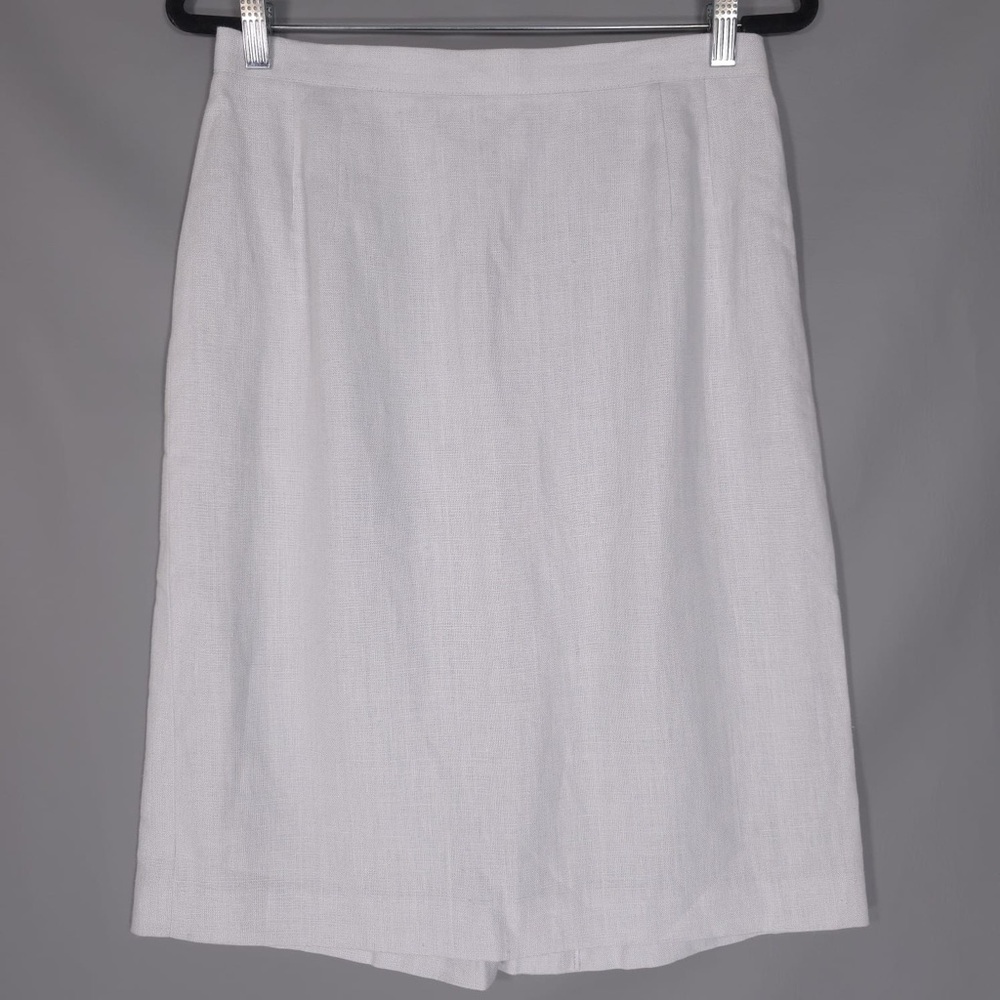 GIORGIO ARMANI LE COLLEZIONI 100% LINEN ITALY🇮🇹MADE Women Midi Skirt VTG Size 10
